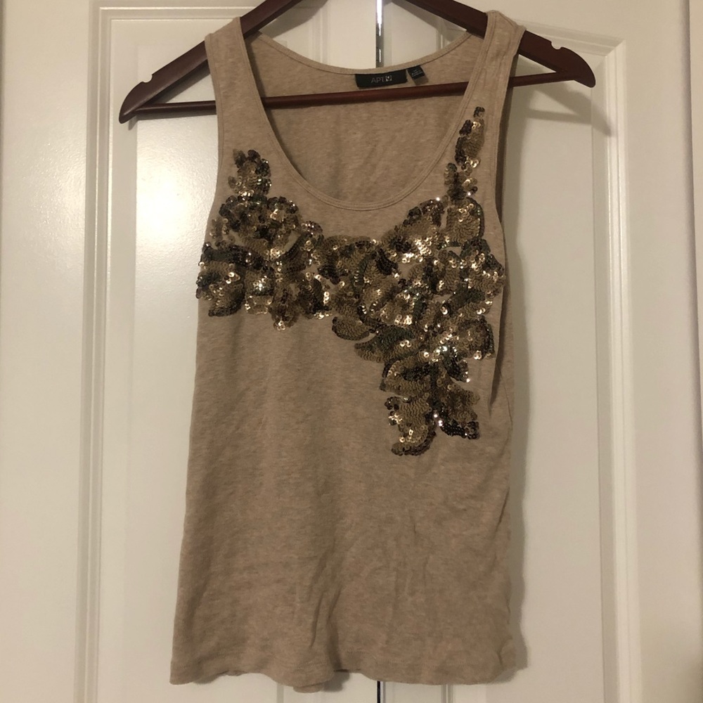 Women’s Apt 9 tan sequence tank top